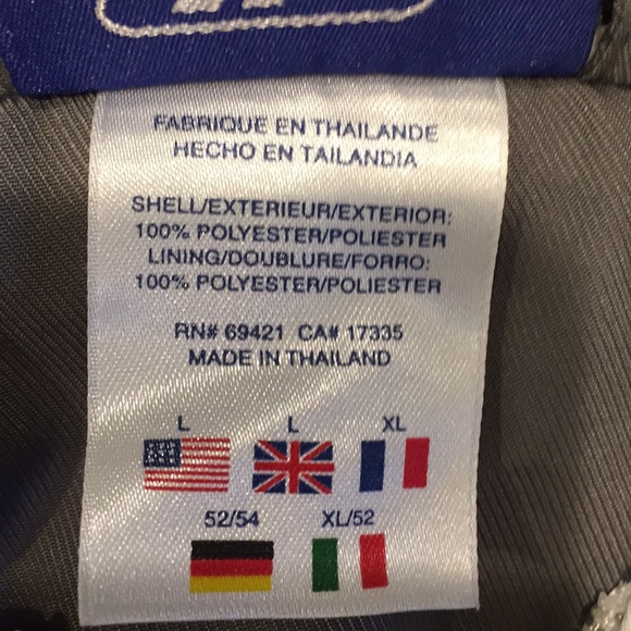 Reebok Jacket White Gray Full Zip Windbreaker Large - Picture 6 of 7